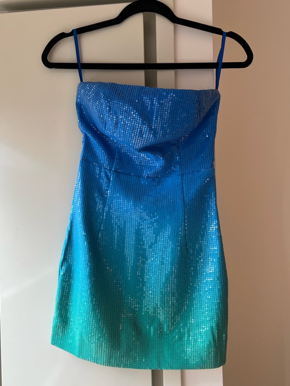 Runaway The Label Blue to Teal Sequin Ombre Mini Dress